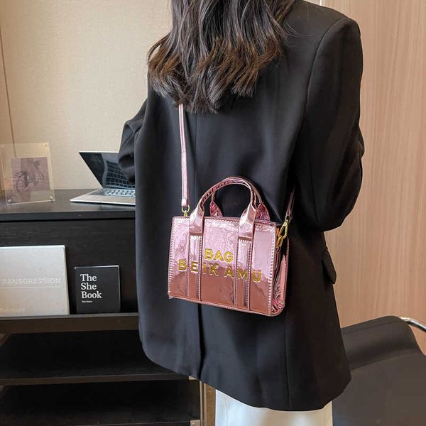 

50% off 2023 fashion handbag trendy new knitted printing pu crossbody women's shoulder small square bag
