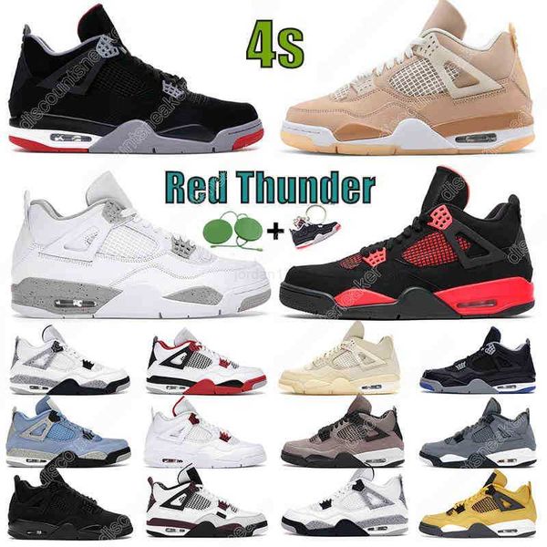 

36-45 mens basketball 4s shoes what the white cement military alternate bred black cat taupe haze university men women trainers sports