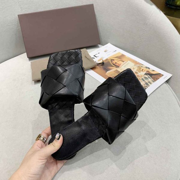

r slippers bottegas women's fashion luxury sandals summer casual flat slide slippers tv022, Black