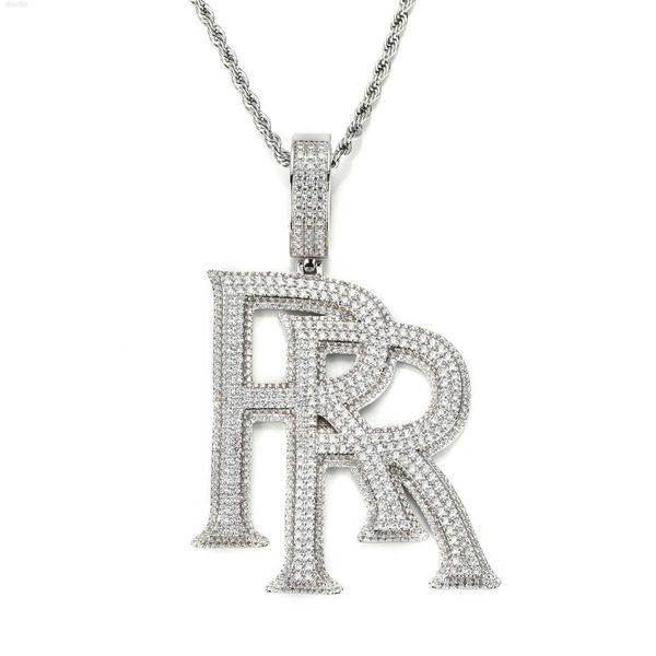 

custom d color vvs moissanite 925 sterling silver letter pendant