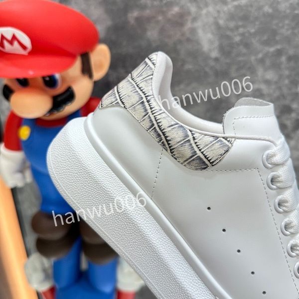 

new brand men womens quality designer sneaker lace up genuine leather sneakers fashion casual designer sneaker, Black