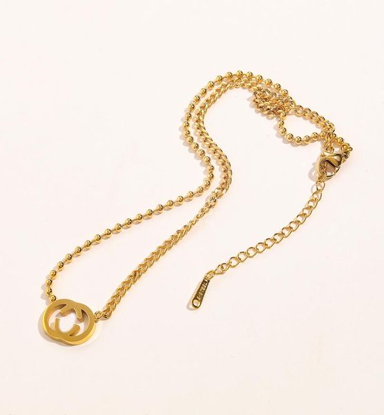 

2022 new 18k gold plated stainless steel necklaces choker chain letter pendant statement fashion womens necklace wedding jewelry a1166326, Silver