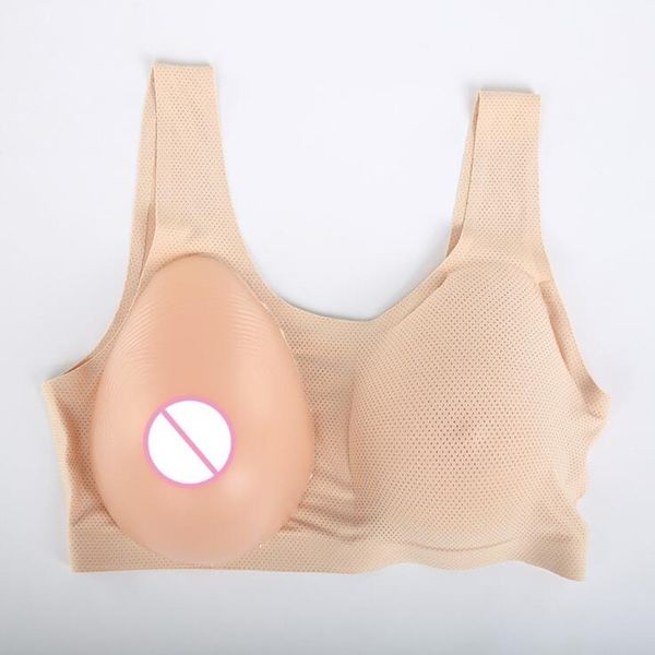 

costume accessories c dcup drop-shaped artificial breast with lingerie set fake breast prosthesis bra cd cross-dressing silicone, Silver