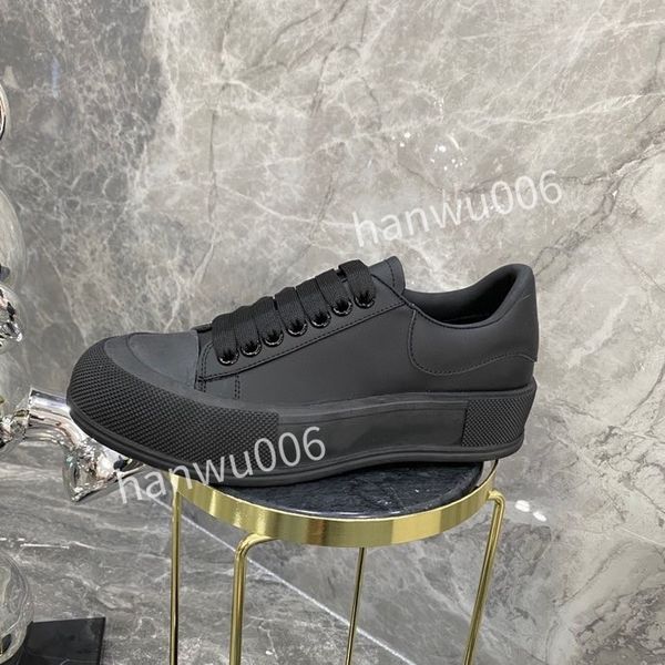 

mens quality designer sneaker lace up genuine leather sneakers fashion womens casual designer sneaker2023, Black