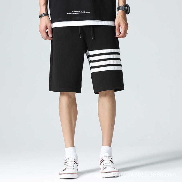 

men's shorts tb waffle beach pants four bars youth capri live fashion, White;black