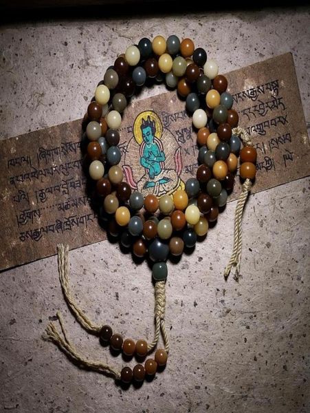 

bangle original natural old material bodhi root buddha beads 108 male hand bracelet female white jade multi treasure3526480, Black