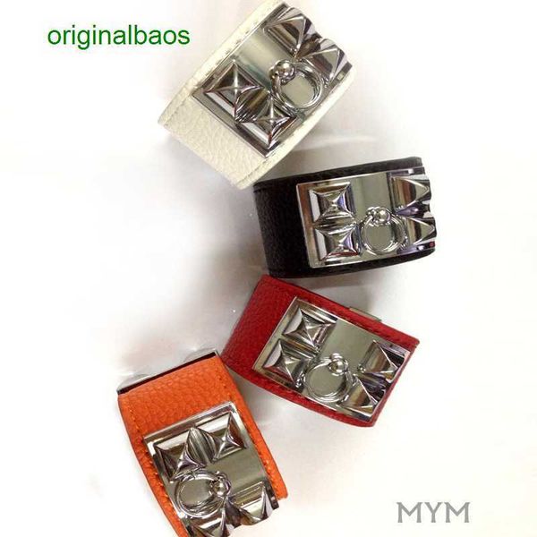 

original hemrres designer bracelet 56popular exaggerated rivet silver buckle pu cool street punk couple jewelry bracelet 189p, Black