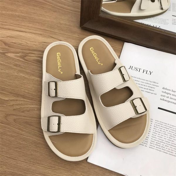

designer new 23ss slippers summer women outside buckle fashion brand slipper casual beach holiday womens slippers, Black