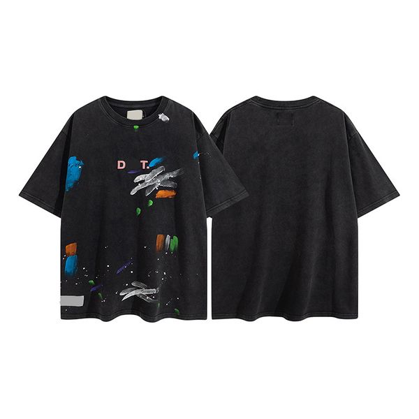 

2023 men's t-shirts designer shirt gall tees mens polos women fashion spray-ink short sleeves cotton man white black casual shirt luxu