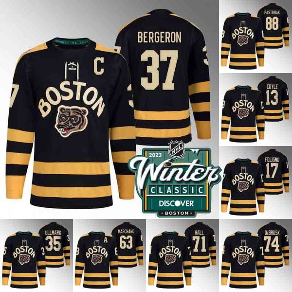 

boston patrice bergeron 2023 winter classic jersey taylor hall brad marchand david pastrnak jeremy swayman charlie coyle david krejci trent, Black;red