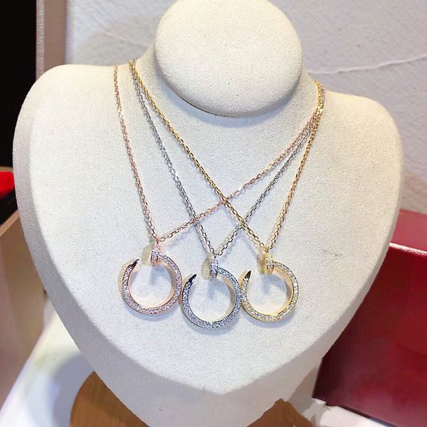 

luxury designer women's necklace, european and american popular pendant, classic diamond jewelry, 316l stainless steel strap box, Silver