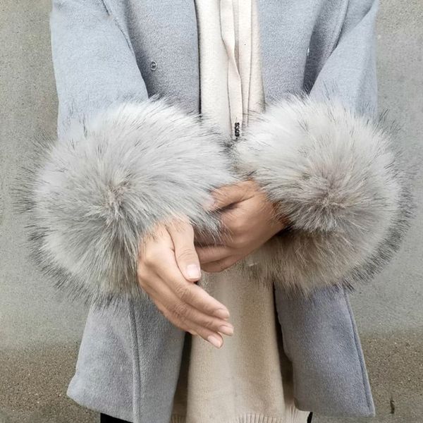 

sleevelet arm sleeves 1pair women fur gloves wristband winter warm sleeve fashion soft elastic oversleeve female windproof wrist arms thick