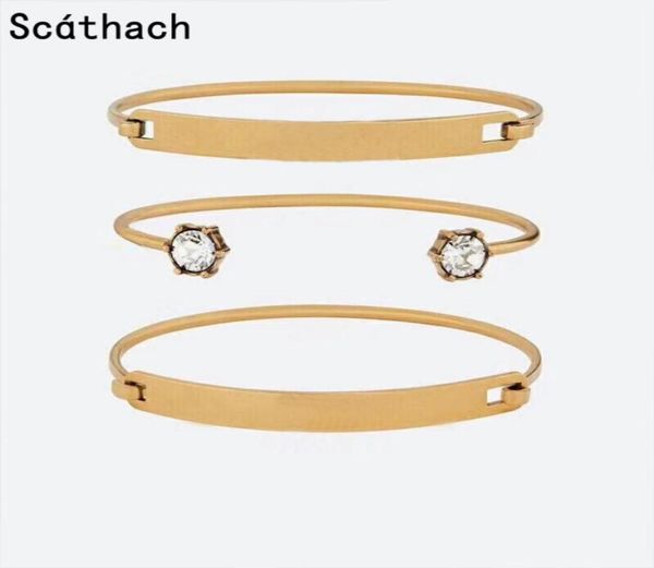 

bangle fashion crystal bracelet for women party daily jewelry vintage gold color bijoux1521350, Black