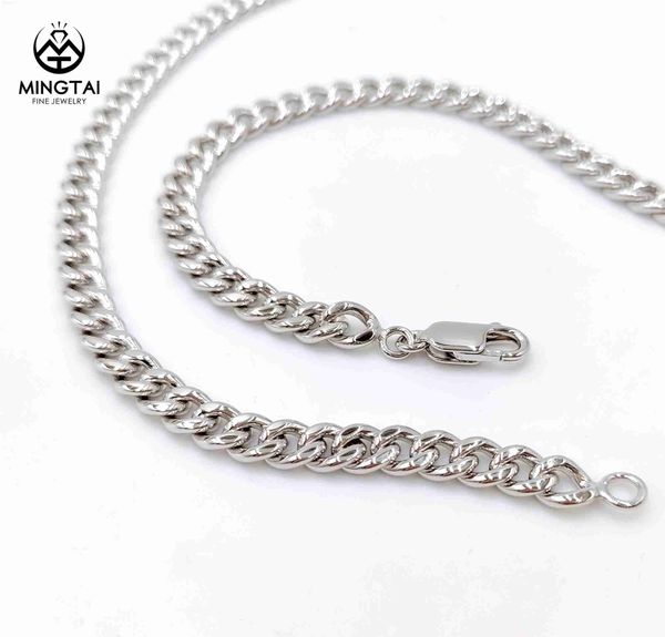 

wholesale 6mm hip hop cuban chain necklace 24 inch silver chain