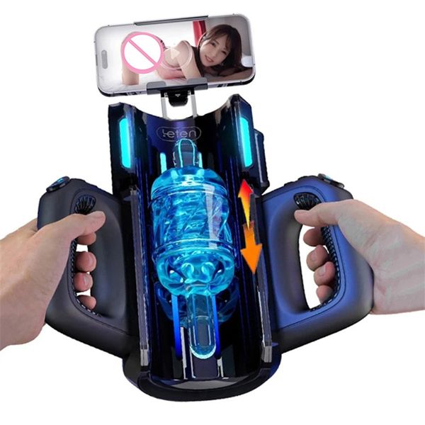 

wool yarn leten automatic male masturbator 12cm telescopic vagina masturbation adults toys for men piston blowjob mastu, Black;white