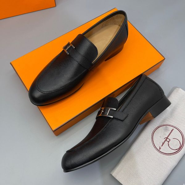 

14model 2023 men's luxury dress shoes genuine leather new style fashion british trend designer wedding business social shoes for male, Black