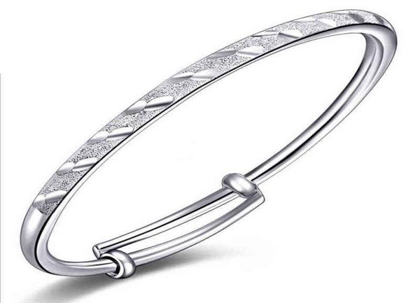 

new trendy scrub adjustable bangle 925 silver jewelry woman bracelet bangles9472952, Black