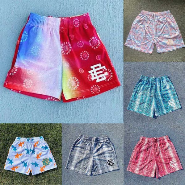 

men's luxury fashion ee shorts eric emanuel basic new york city skyline men women casual pants fitness muscle sports short mesh loose p, White;black