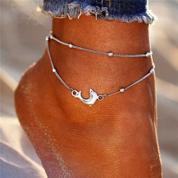 

anklets bohemian anklet for sale new fashion all-match temperament beach dolphin double layer dolphin anklet factory wholesale aa230512, Red;blue