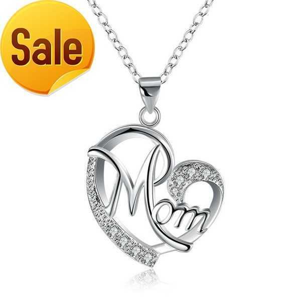 

mother's day gift necklace fashion mom letter love necklace charms pendant necklace the gift for mother, Silver