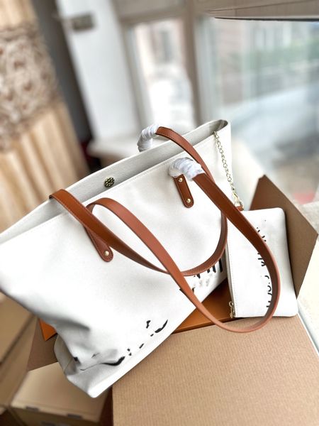 

2023shoulder bag designer design solid color+letter canvas bag handbag mother child bag gift box packaging