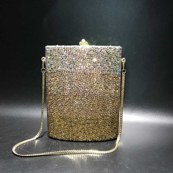 

bl110 mixed color wine bottle design bag crystal full diamond dinner bag handmade diamond inlaid women's handheld bag 230513