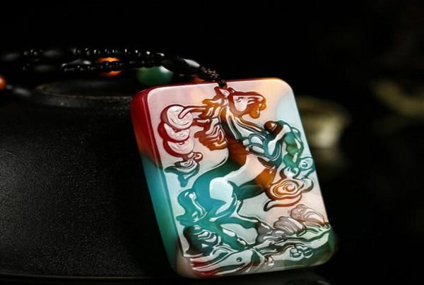 

xinjiang gobi gold silk color jade chicken blood jade zodiac horse brand pendant colorful agate lucky pegasus pendant jade2889673, Silver