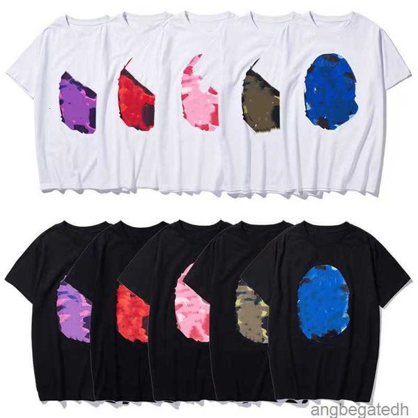 

summer mens t-shirts designer print shark woman men short sleeve clothing tshirts tee loose, White;black