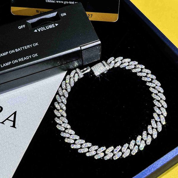 

factory price mens miami cuban link chain necklace silver diamond cut 925 sterling silver necklace iced out hip hop jewelry