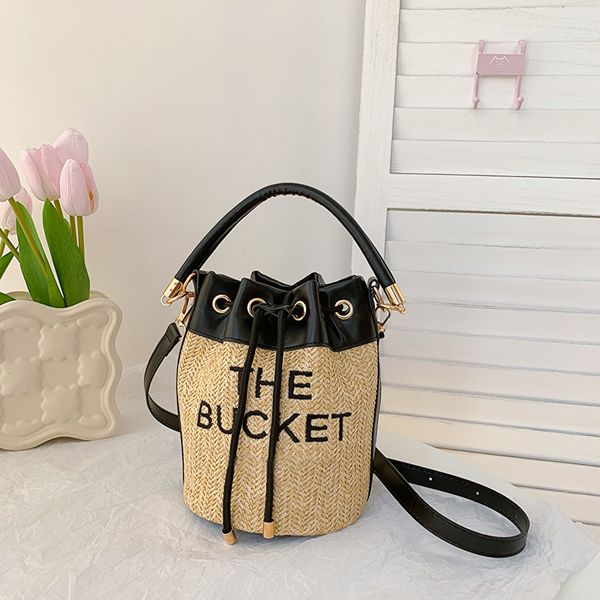 

lady luxury the leather bucket bag womens straw bags designer marc tote classic drawstring shoulder fashion wallet buckets handle purses han