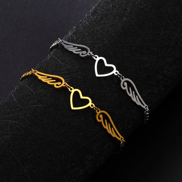

anklets allergy stainless steel ankle bracelet for women heart wing charm bracelet on leg girls foot chains anklet jewelry aa230512, Red;blue