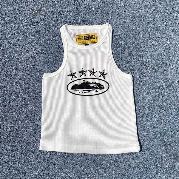 

corteiz sleeveless tank breathable fashion high waist vest, White