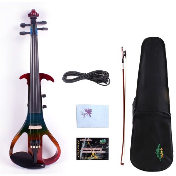 

new electric silent violin 4/4 solid wood sweet tone case #ev3