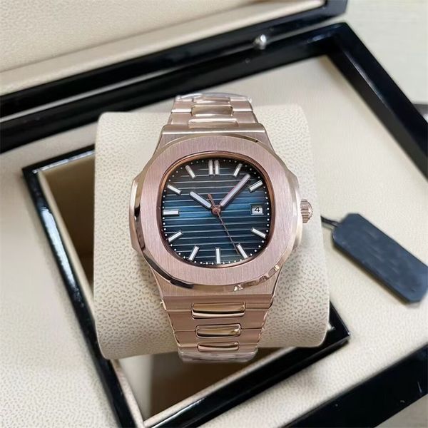 

5711 watch solid color stainless steel watches automatic as gift for lovers nautilus reloj delicate 41mm western style mechanical watch desi, Slivery;golden