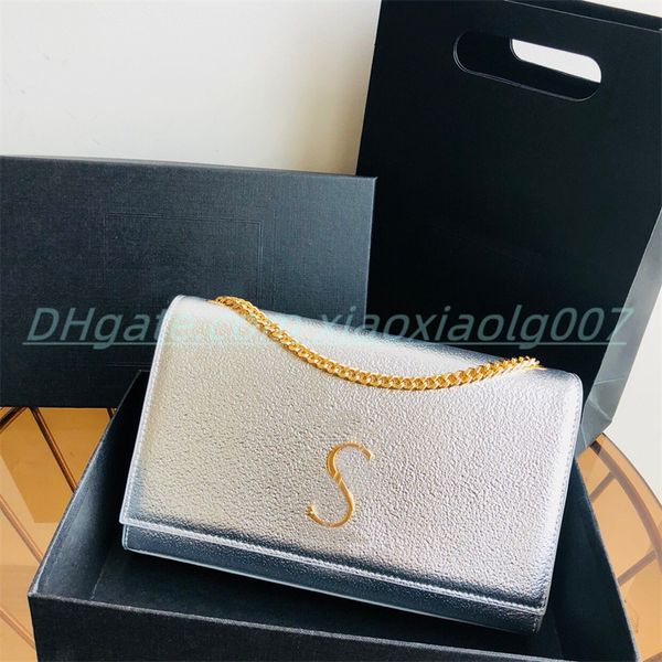 

genuine leather chain cross body bags leather women shoulder bags luxury handbags clutch purses ladies wallets tote gold silver chain bag