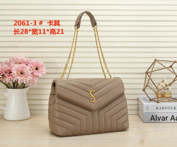 

2023 luxury handbag shoulder bag brand loulou y-shaped designer seam leather ladies metal chain black clamshell messenger chain bags box who