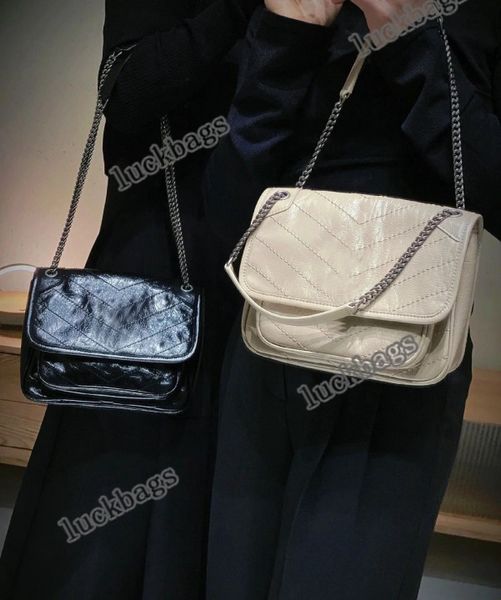 

niki bags designer women luxury handbag vintage waxy leather messenger bag fashion classic lady design sacoche shoulder bag