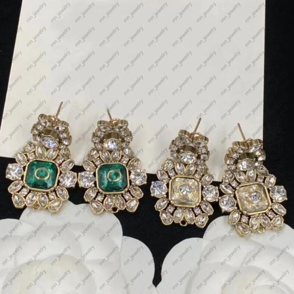 

2023 charm earrings fashion luxury brand designer classic gorgeous rhinestone earrings wedding party valentine's day christmas gift exc, Golden