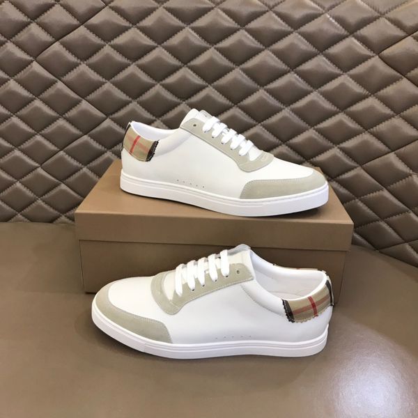 

designer vintage sneakers men casual shoes print check trainer burbrerys platform trainers striped sneaker suede shoe 03, Black