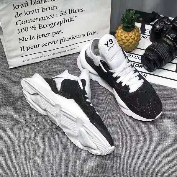 

original quality fashion outdoor sports loafers women mens running shoes for men y3 genuine leather sneakers runners new arrival trainers y-, Black