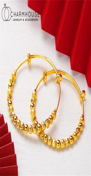 

yellow gold gp bangles for women multi beads charm bangle bracelet wristband pulseira femme trendy jewelry anniversary gifts 2202860113, Black