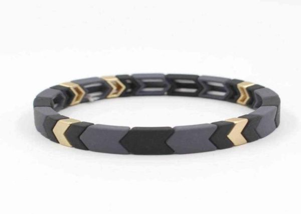 

enamel diy cool color autumn and winter frosted paint allmatch ladies bracelet geometric square high cold fashion couple bangle8184878, Black