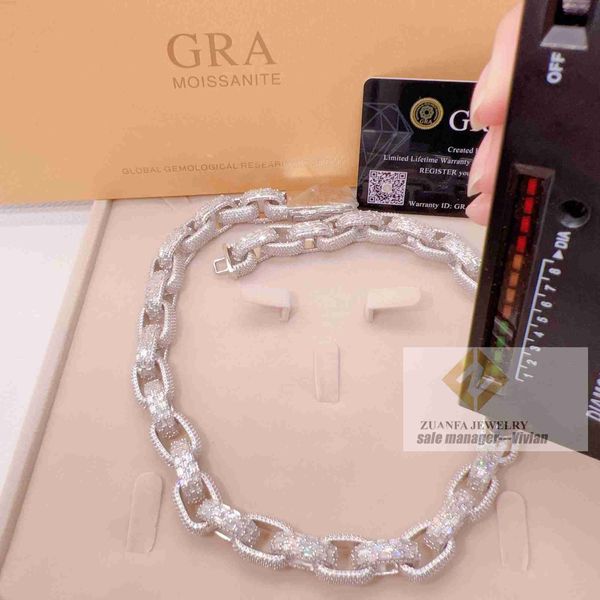 

fashion pure sterling silver 925 gold plated vvs moissanite miami cuban link chain