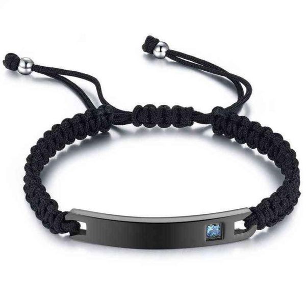 

punk style adjustable wide stainless steel bracelets gothic women men mosaic crystal love custom female jewelry6705074, Black
