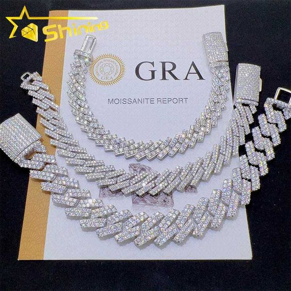 

wholesale price sterling silver iced out diamond vvs moissanite cuban link bracelet