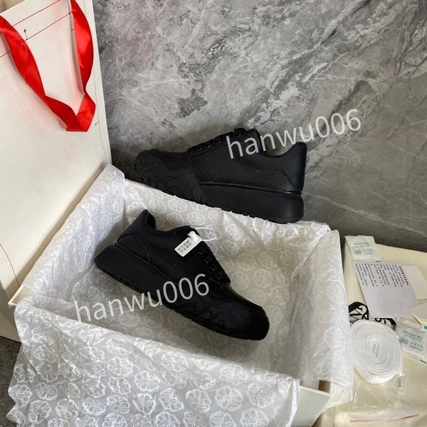 

women men quality designer sneaker lace up genuine leather sneakers fashion casual designer sneaker2023, Black