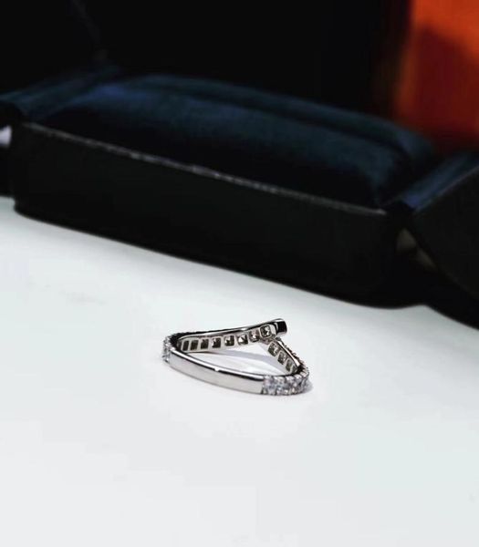 

fashion sterling silver 18k gold platinum halfring diamond asymmetrical wedding ring fashion accessory ring will never fade1127931