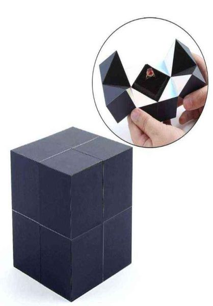 

magical shape changeable jewelry box ring proposal rotating cube earring surprise box for proposal engagement wedding h2205051896071, Black;white