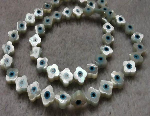 

20pcs mop shell four petal flower clover evil eye connector for women braceletnecklace charms beads jewelry lover gift 8mm 10mm 16225875, Black