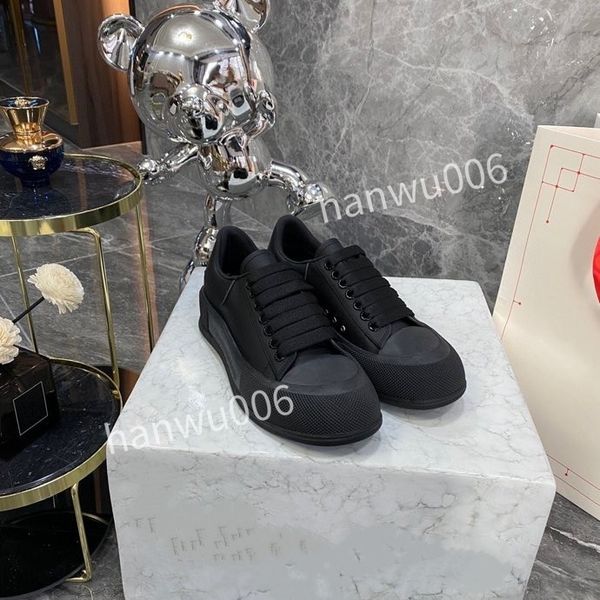 

2023mens quality designer sneaker lace up genuine leather sneakers fashion womens casual designer sneaker, Black